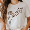Funny Dandelion Dachshund Women's Tshirt Clothing Kawaii Cartoon Graphic Women Tees Shirt Short Sleeve Tshirt Femme T-Shirt Tops