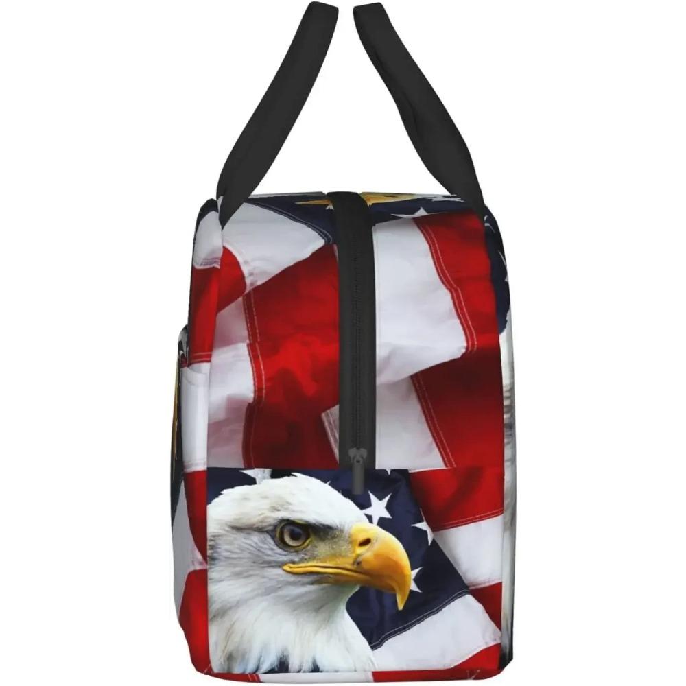 Термобоксы для ланча Bald Eagle, изолированные сумки для ланча для женщин и мужчин, многоразовые сумки-тоуты с американским флагом для работы, пикника, путешествий