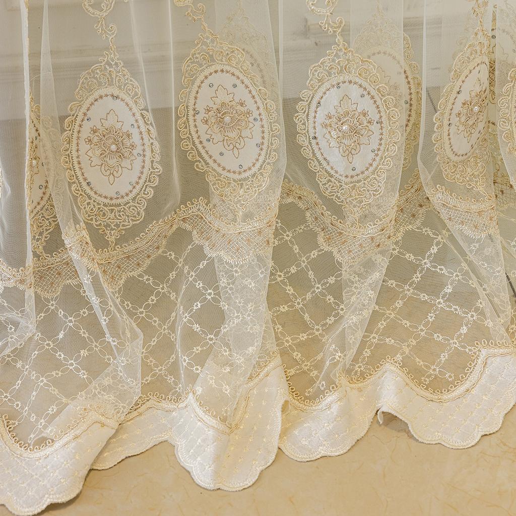 1 шт. Жаккардовая занавеска в стиле французского кантри - элегантный цветочный узор, идеально подходит для гостиной, спальни или декора балкона, шторы для гостиной