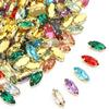 50 шт. Разноцветные Акриловые Стразы в Форме Глаза Лошади С Позолоченным Когтем Стеклянные Хрустальные Бусины для Одежды, Головных Уборов, Декора