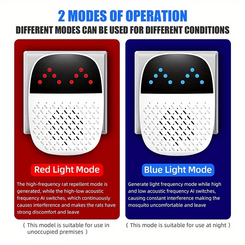 1 шт. подключаемый ультразвуковой отпугиватель грызунов, отпугиватель грызунов для помещений с двумя режимами для отпугивания пауков, мух, муравьев, мышей и тараканов