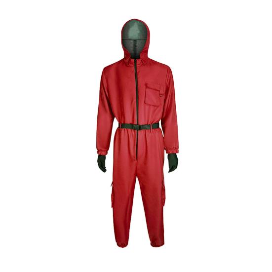 1 Set Jumpsuit with Belt And Gloves for Adults And Children Loose Pockets Zipper Closure One-piece Outfit Cartoon Cosplay Costume