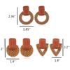 Handmade Korea Bamboo Wooden Straw Weave Rattan Knit Vine Circle Triangle Drop Earrings for Women Girl Beach Jewelry Earrings