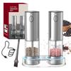 2-Pack Electric Gravity Grinder, USB Rechargeable Pepper Salt Spice Mill , Adjustable Coarseness for Sea Salt Peppercorns Flaxseed