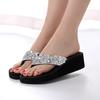 Women'S Bling Flip Flops Beach Summer Rhinestones Flip Casual Wedges Thong Sandals Shoes Fashion Slippers For Women Dressy