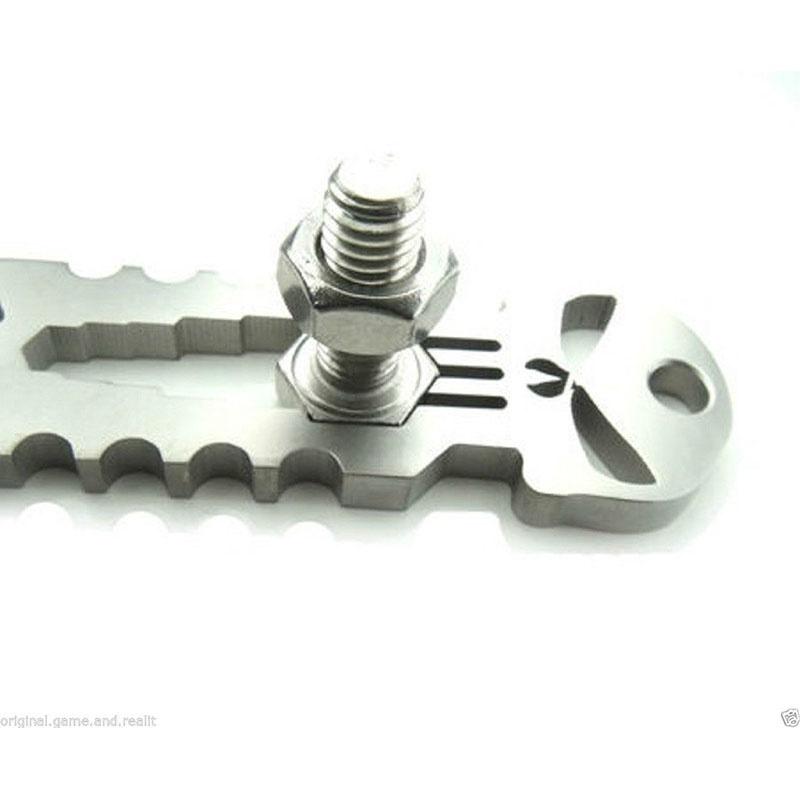 Edc Punisher Skull Multi-functional Survival Pocket Tool Keychain Self-help Kit With Premium Quality Materials For Everyday Adventures