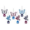 Multicolored Birds & Butterfly Wooden Wall Hanging for Home Decoration | Garden Balcony | Office | Cafe | Decorative Door Hanging (Pack of 6)
