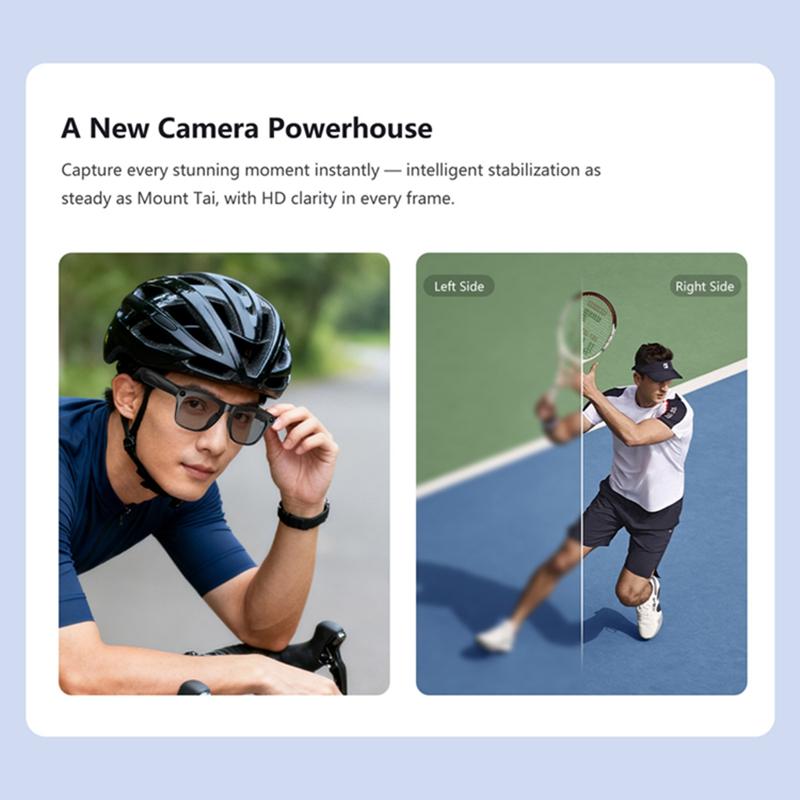 Smart 8K AI Glasses with 100W Camera Chat Gpt Touch Outdoor Sport Sunglasses Bluetooth Calling Music Player Image Stabilization for Men Women Gift