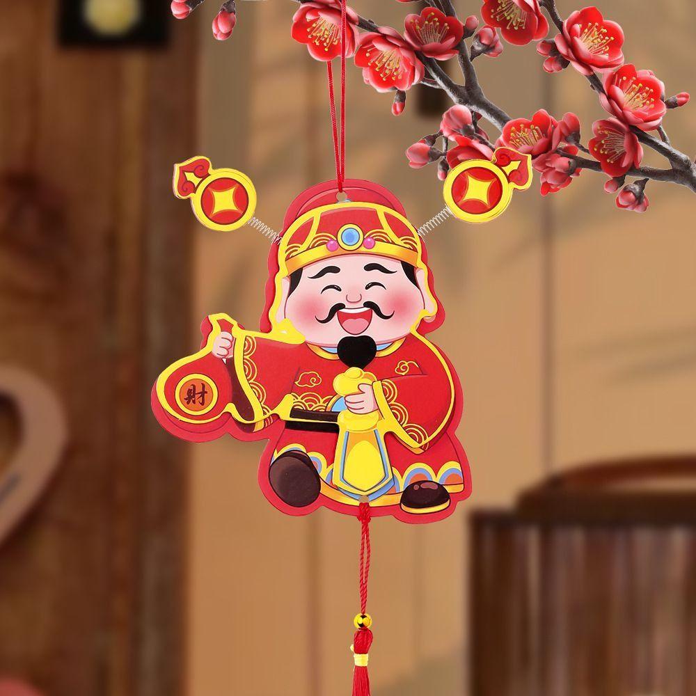 Cartoon God of Wealth Fridge Stickers Cute Spring Festival Magnet Sticker Kitchen