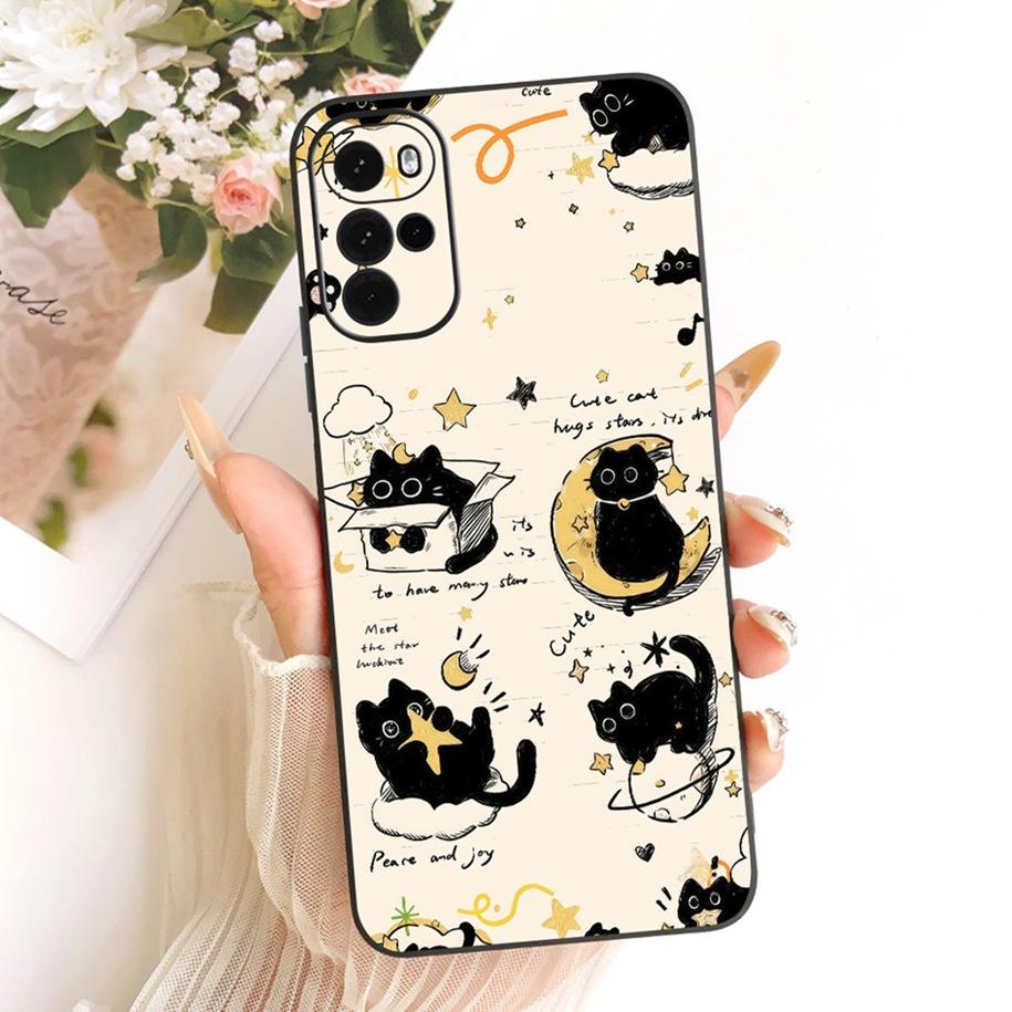 For Motorola Moto G22 G32 G42 Case XT2231-1 XT2235-2 XT2235-2 Cute Cat Butterfly Cartoon Soft Cover For Moto G62 5G MotoG42 Capa