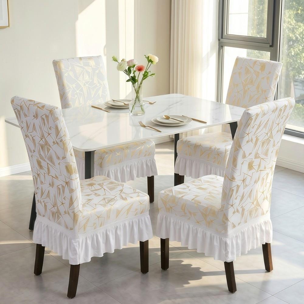 Dustproof Skirted Chair Cover Wear-resistant Dinning Seat Case Chair Slipcover Living Room