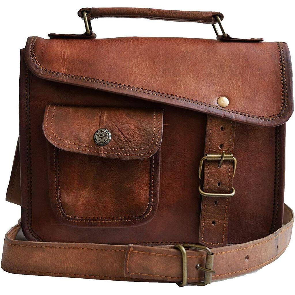 Genuine Leather Vintage Messenger Shoulder Satchel Sling For Men & Women Handbag