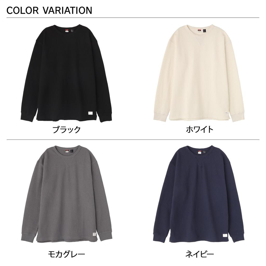 ECO HYBRID WAFFLE Гибридная вафельная футболка с длинным рукавом [NANGA] Футболка с длинным рукавом/Eco NW2311-1G218 (XL, ЧЕРНЫЙ)