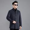 Новое зимнее двухстороннее кашемировое пальто для мужчин со съемной подкладкой, воротником-стойкой, утолщенное шерстяное пальто высшего качества
