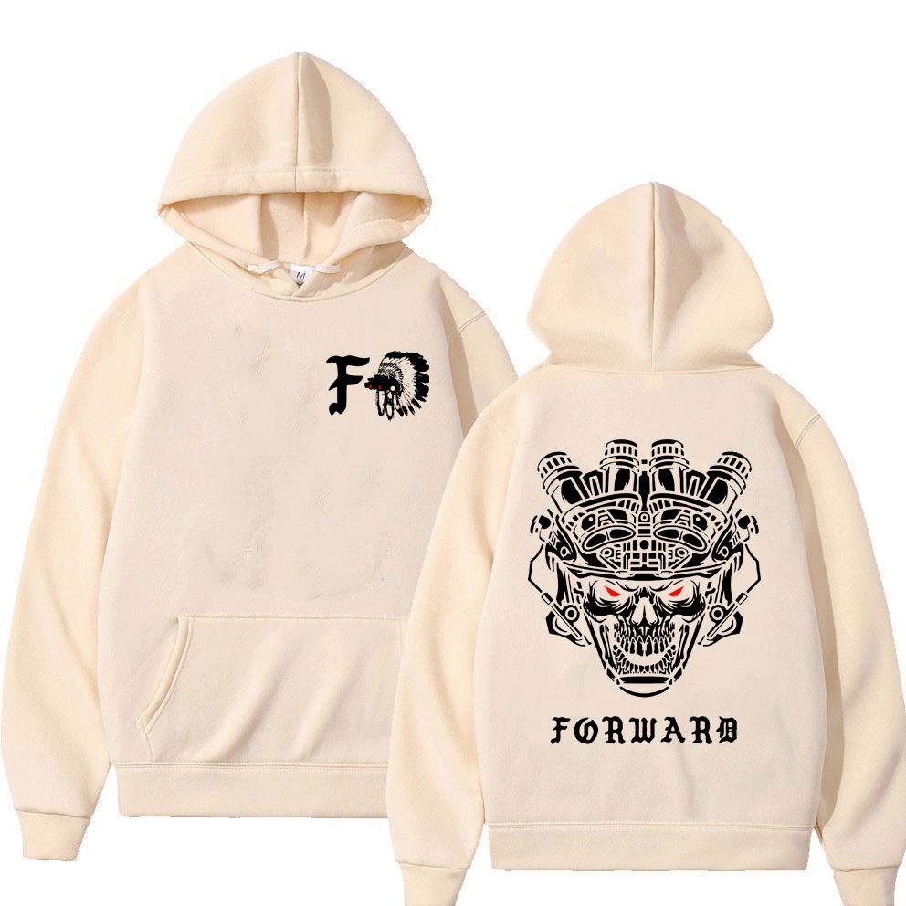 Forward Observations Group Skull Double Sided Print Hoodie Men's Women's Sweatshirt Fleece Oversized Couples Streetwear