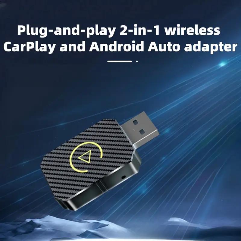 Новый беспроводной адаптер CarPlay Android Auto 2 в 1, беспроводной WiFi BT5.0, умный ключ Plug and Play, беспроводной мини-бокс, быстрое подключение