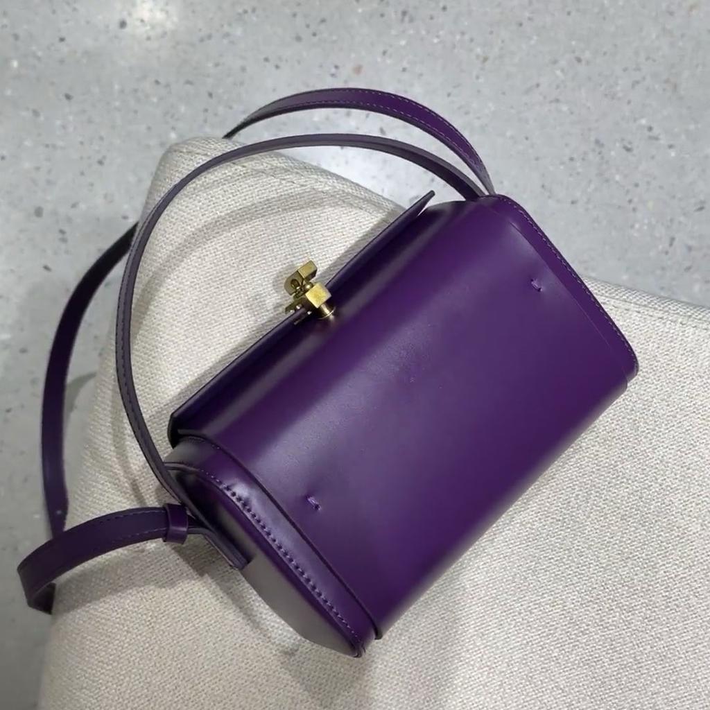 Малиново-фиолетовая сумка-коробка Boston, новая модная портативная маленькая квадратная сумка-ниша с кожаным ремешком через плечо