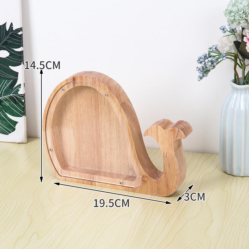 Деревянная и акриловая копилка для детей с алфавитом - прозрачный дизайн животных