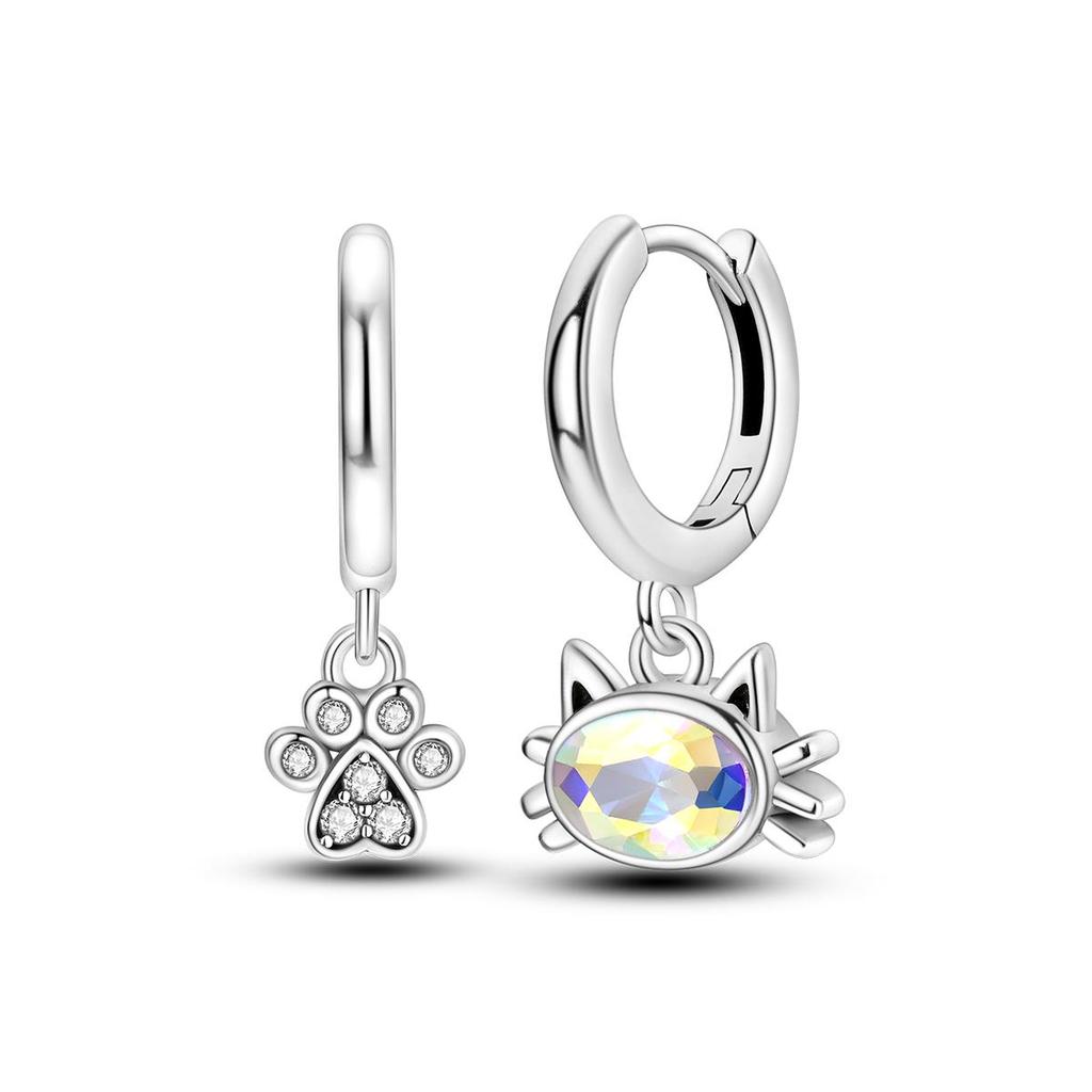 Copper Plated Hoop Earring For Woman Cat Dog Perfume Flower Pendientes Jewelry