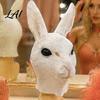 Lightweight Masque for Party Performance Rabbit Head Adults Realistic Bunny Latex Hood Flexible Kids Adults Halloween Animal Costume Carnival