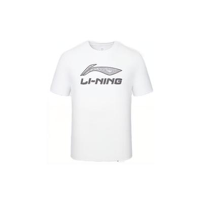 Футболка с короткими рукавами и логотипом Li Ning, быстросохнущая, унисекс, белая YTST049-1