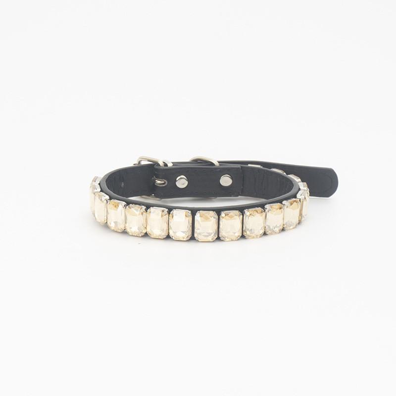 Luxury Rhinestone PU Leather Adjustable Pet Collar Dogs Cats Fashion Jewelry All Sizes