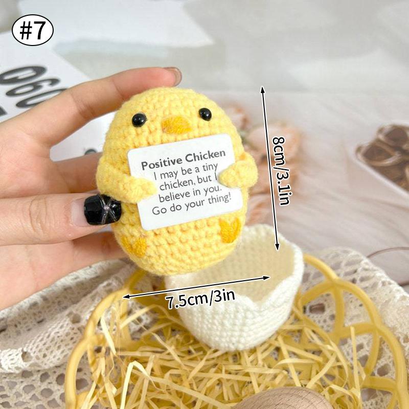 Positive Mini Animals Doll Crochet Bee Doll With Card Handmade Knitted Animals Inspirational Doll Thank You Gift For Women Men