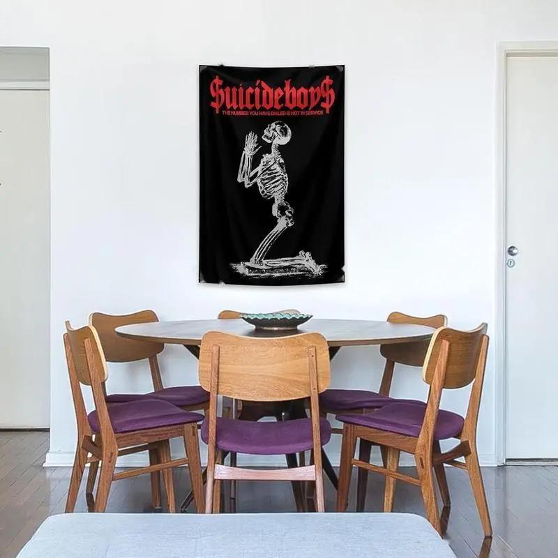 Гобелен Suicideboys полиэстер настенный подвесной спальня студия хип-хоп скелет украшение легкий панк-рок настенное украшение