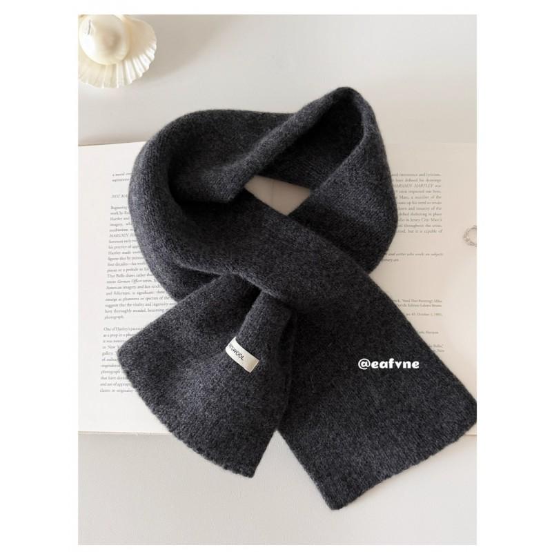 100% Pure Wool Winter Scarf Men Women - Soft Knit Neck Warmer In Neutral Colors Lightweight Cozy