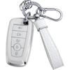 For Ford Key Fob Cover with Keychain Lanyard, Key Fob Case Protection for Ford Fusion Escape Expedition Explorer Edge Mustang Ranger 4 Button, Car