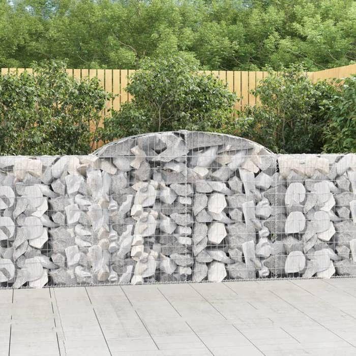VidaXL Curved Gabion Baskets 15 Pcs 300x30x100/120 Cm Galvanized Iron, Gabion, Gabion Cage, Gabion Wall Basket, Wall 3146533