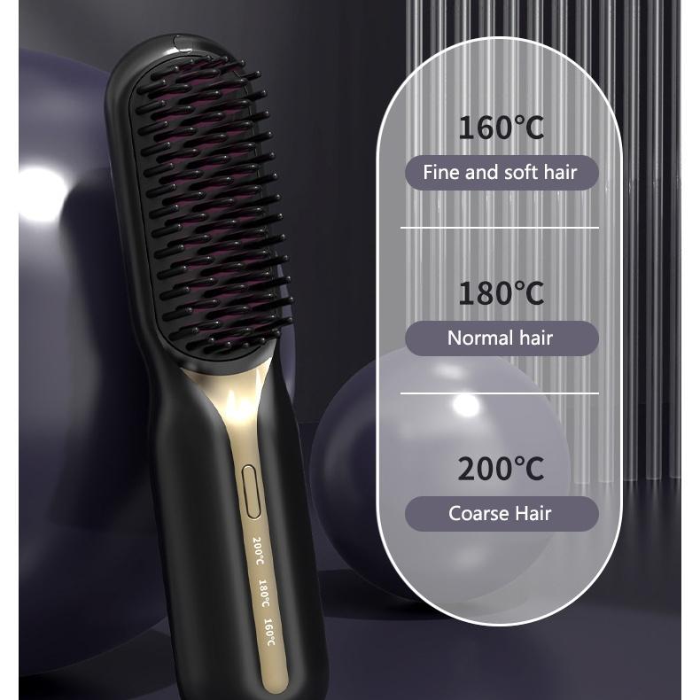 Rechargeable Straight Hair Comb, Negative Ion Hair Care, Smooth Hair Care, Portable Wireless Straight Hair Comb