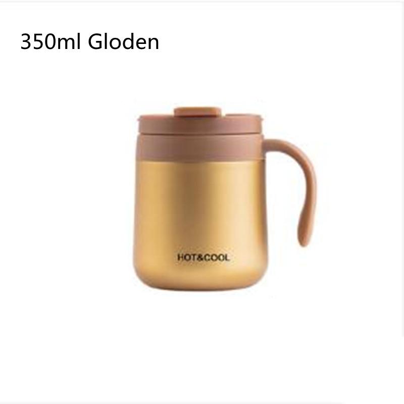 Stainless Steel Vacuum Insulated Coffee Mug 350/500ml Thermos Water Tumbler with Handle Lid - Thermal Tea Cup for Hot And Cold B