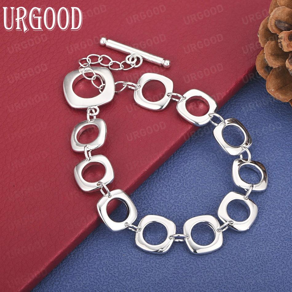 Классическая квадратная цепочка из стерлингового серебра 925 пробы, модные свадебные украшения