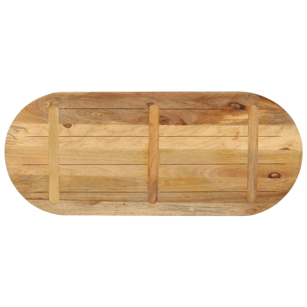 Vidaxl Blat Stołu, 120X60X3,8 Cm, Owalny, Lite Surowe Drewno Mango