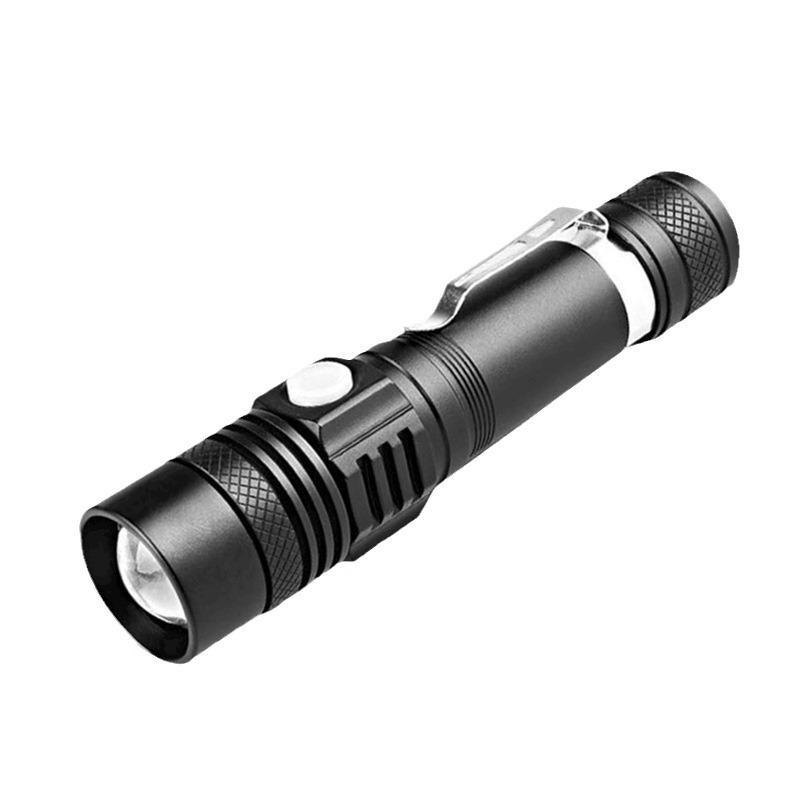 T6 Long-Range LED Aluminum Alloy USB Rechargeable Zoomable Flashlight.
