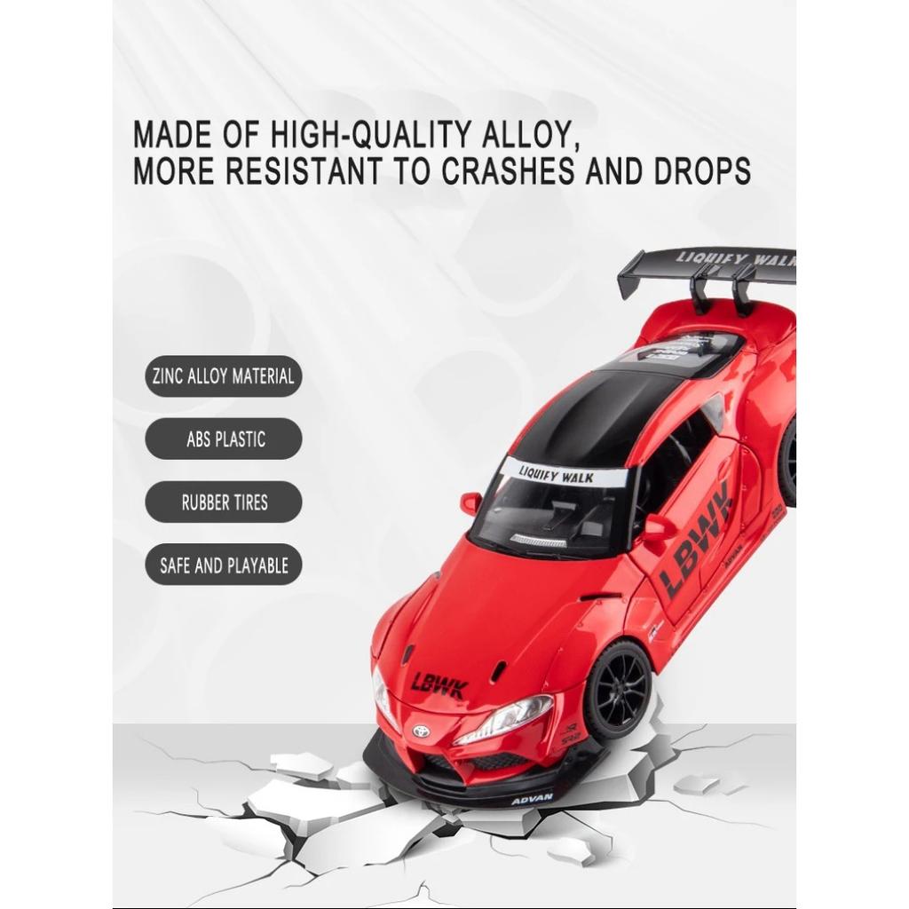1/22 Diecast Alloy Model Car Miniature Toyota Supra Racing Metal Sportcar Metal Collected for Children Kids Gifts Hottoys Toy for Boys