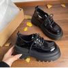 Thick-soled Heightening Loafers Women's 2024 Autumn New Commuter Retro Versatile and Thin British Style Black Small Leather Shoes