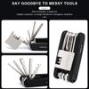 RIDERACE Bike Repair Tool 15 In 1 Portable Chain Splitter Cutter Hex Spoke Wrench Screwdriver Multitool For Bicycle Multi Tools