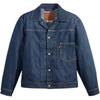 Джинсовая куртка Levis с одной пуговицей, длинным рукавом, стираная, мужская, темно-синяя, A3174-0001
