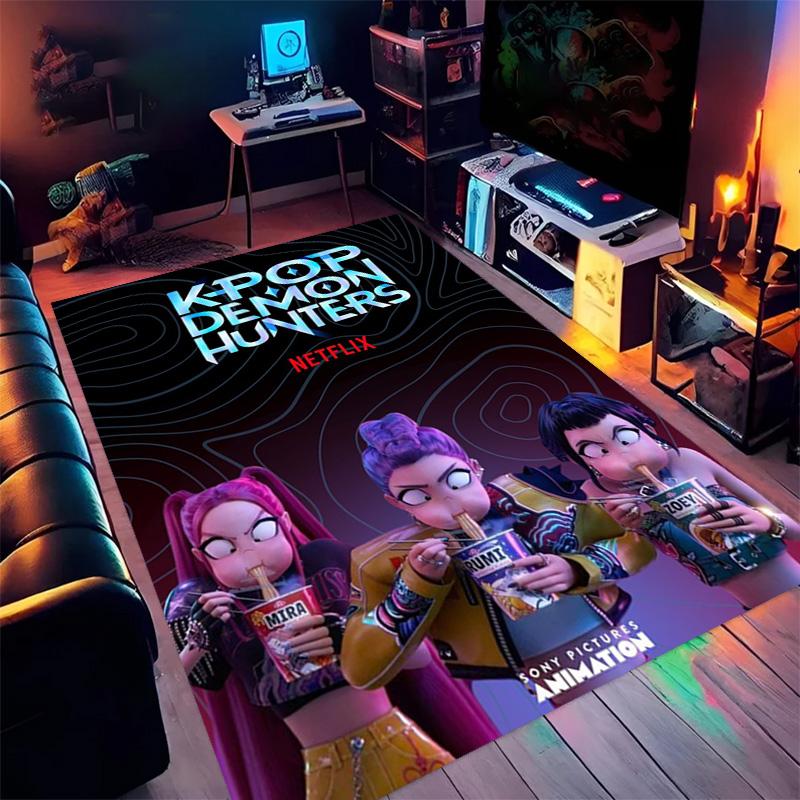 K-Pop Demon Hunters: Netflix Animation carpet floor mats Doormat Bathroom mat Office chair cushion Fashion