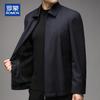 Men's Thickened Wool Blend Rabbit Fur Lined Jacket