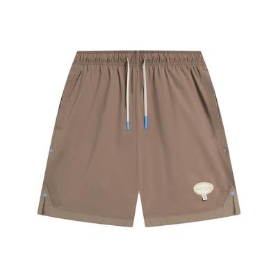 Li Ning Badfive Seven Cities Collaboration Label Прямые свободные повседневные шорты мужские шорты грибно-коричневые AKST841-1