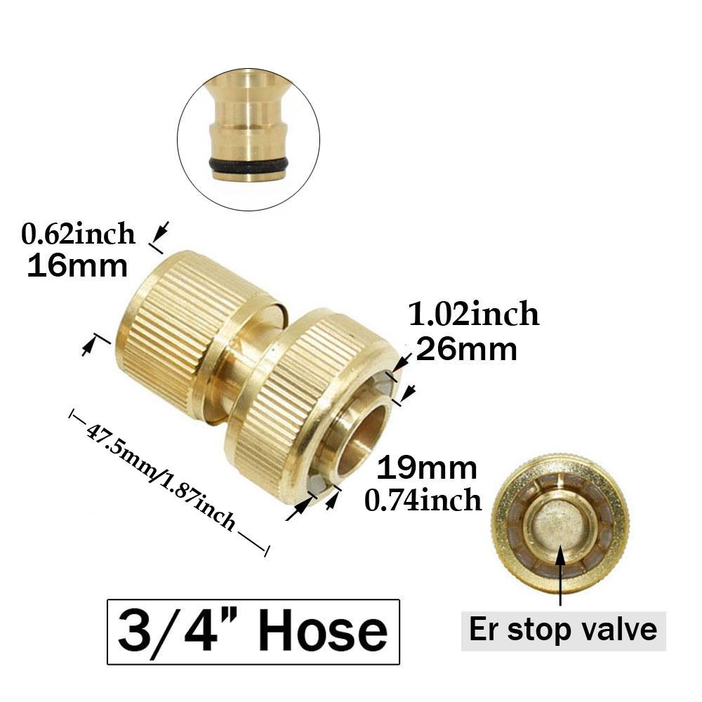 1/2'' 3/4'' 5/8" 1'' латунный кран быстроразъемный соединитель 16 мм 20 мм медный шланговый соединительный адаптер садовый поливочный пистолет фитинги для остановки воды