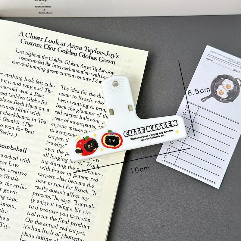 Кавайный Пластиковый Зажим в виде Черного Кота Милые Канцелярские Скрепки для Ежедневника Скрапбукинга Планера Многофункциональный Зажим для Счетов Заметок