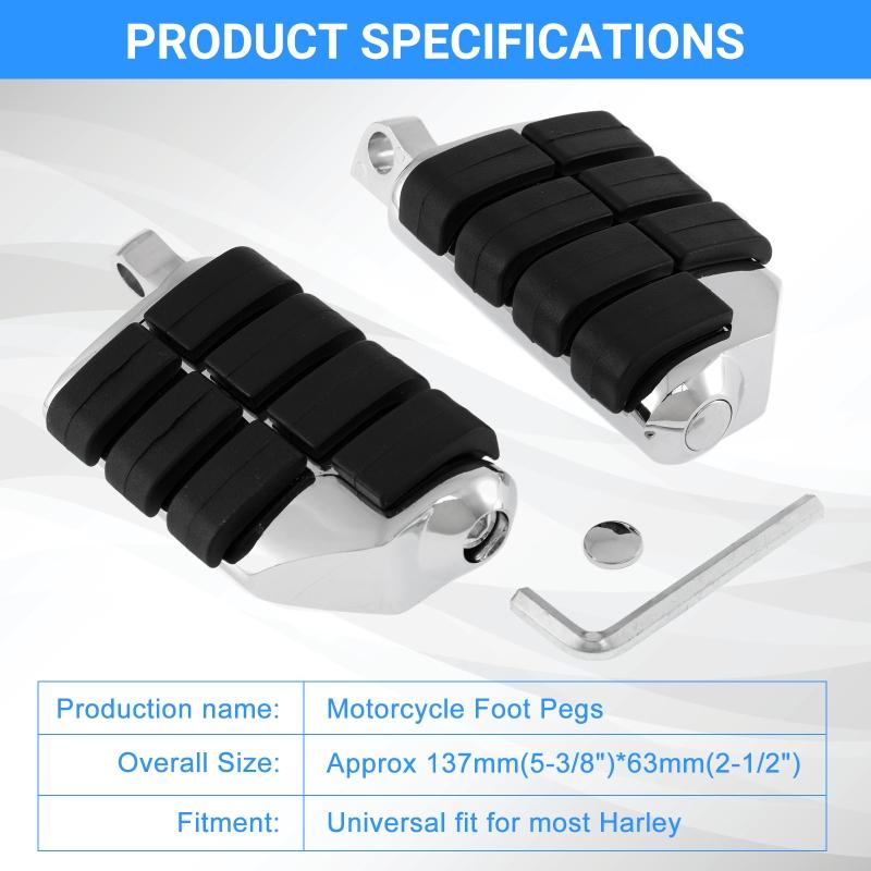 2 шт. подножки для мотоциклов, хромированные подножки, подножки для мотоциклов (левый &