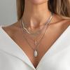 Salircon 4Pcs/Set Simple Trend Gold Color Jesus Cross Pendant Necklace Creative Adjustable Metal Choker Chain Charm Jewelry Lady