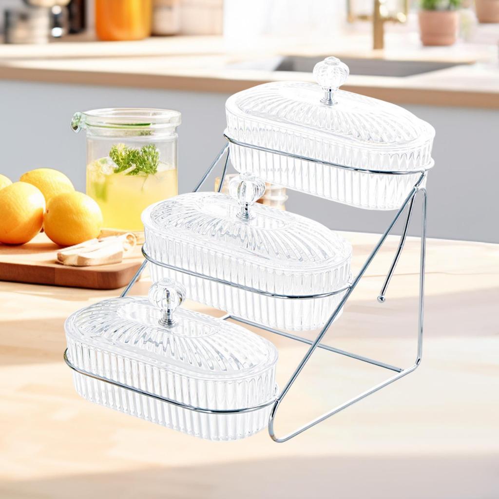 Fruit Bowl Dried Fruits Tray with Lid Decoration with Rack Appetizer Tray Salad