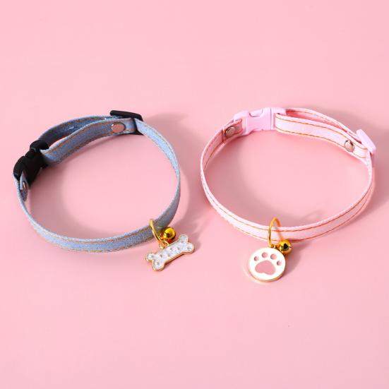 Ошейник для щенка, милый кулон в виде кости лапы, регулируемая пряжка, ожерелье для кошек и собак, декоративный ошейник