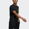 Adidas Спортивная футболка с круглым вырезом в полоску с неопринтом, мужские топы, черные GS2578